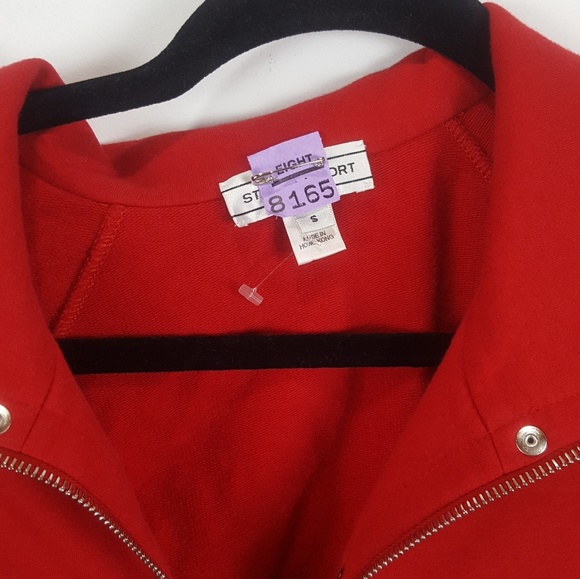 St John Sport Small Red Zipper Jacket Sweater - Picture 4 of 6